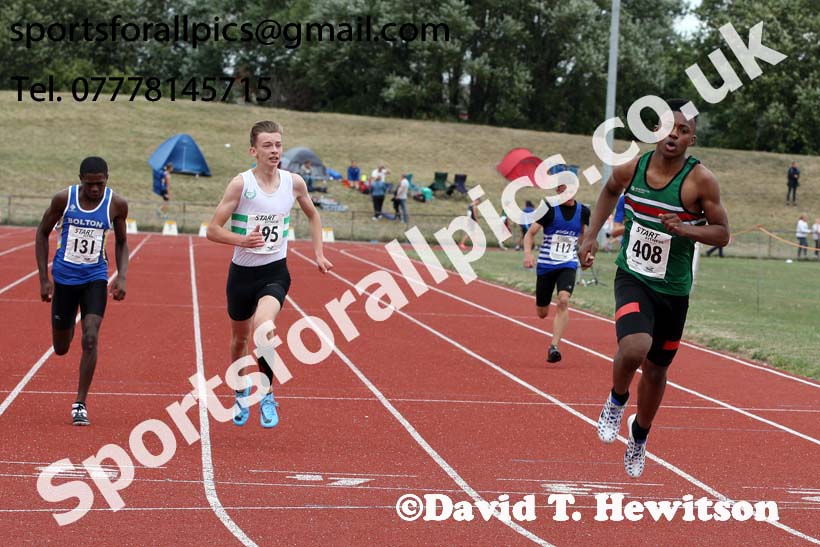 Boys under-15s 200 metres, 2018 Northern Under-17s/U-15s/U-13s Champs., Wavertree Athletics Centre, Liverpool. Photo: David T. Hewitson/Sports for All Pics